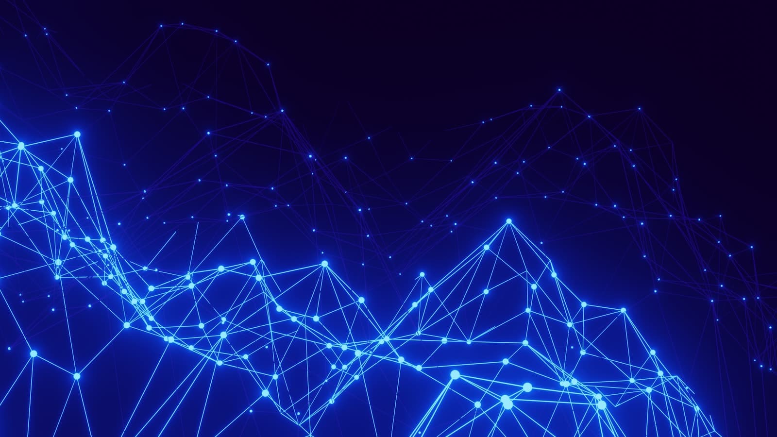 Abstract network of connected nodes representing payment routing
