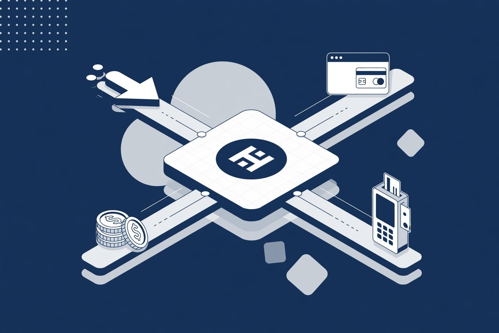 Payment service provider — a central platform hub connecting online payments, in-store terminals, payouts and multi-currency