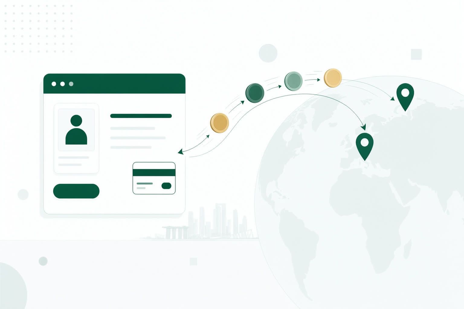 Overseas shoppers paying into a Singapore online store through cross-border ecommerce payments.