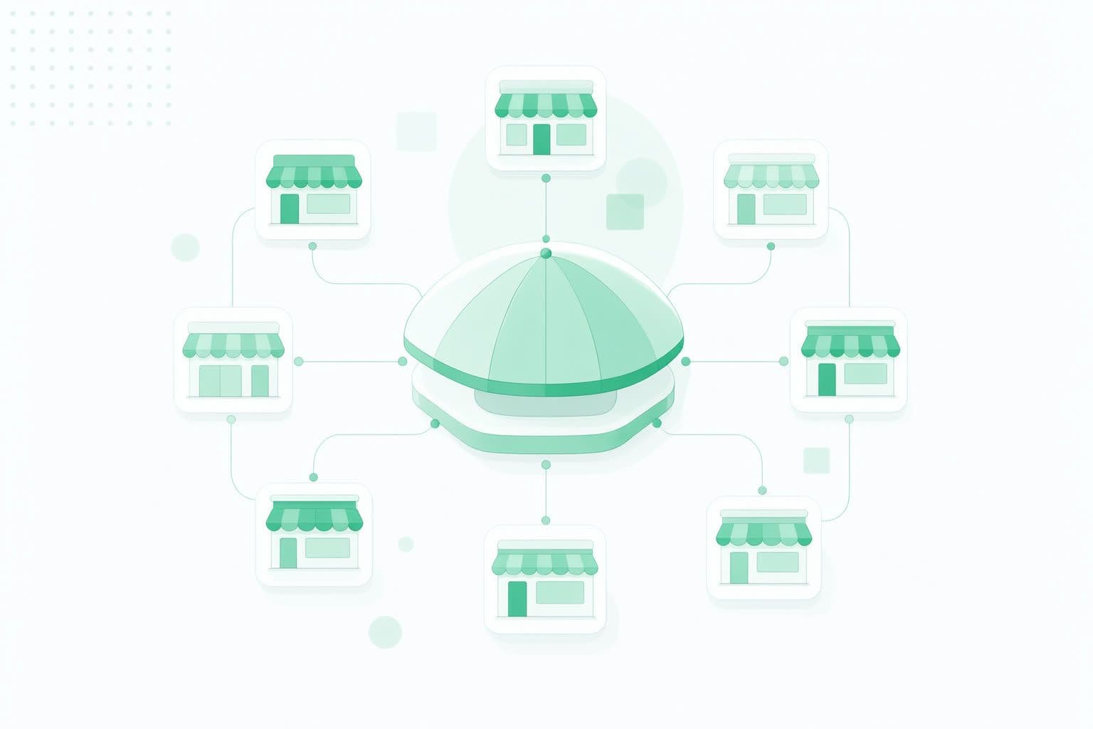 A payment aggregator gathering several merchants under one platform account.