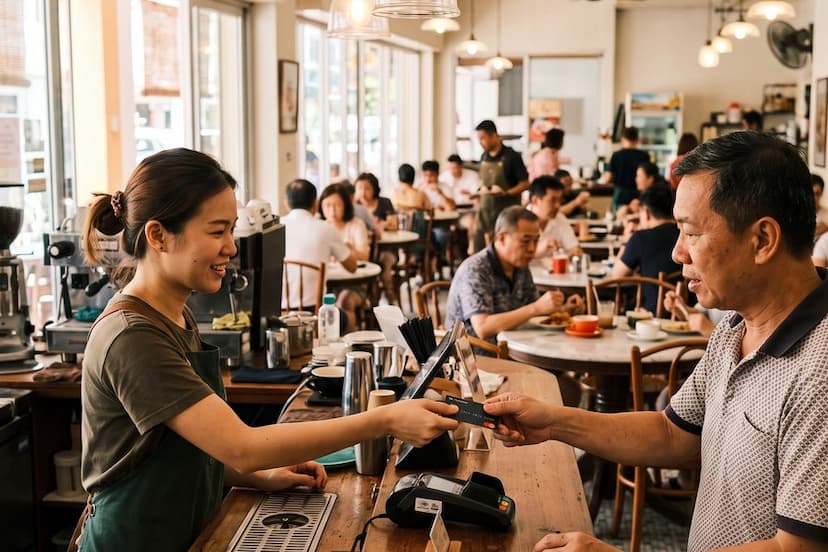 ONE Solutions payment app shown on a POS payment terminal